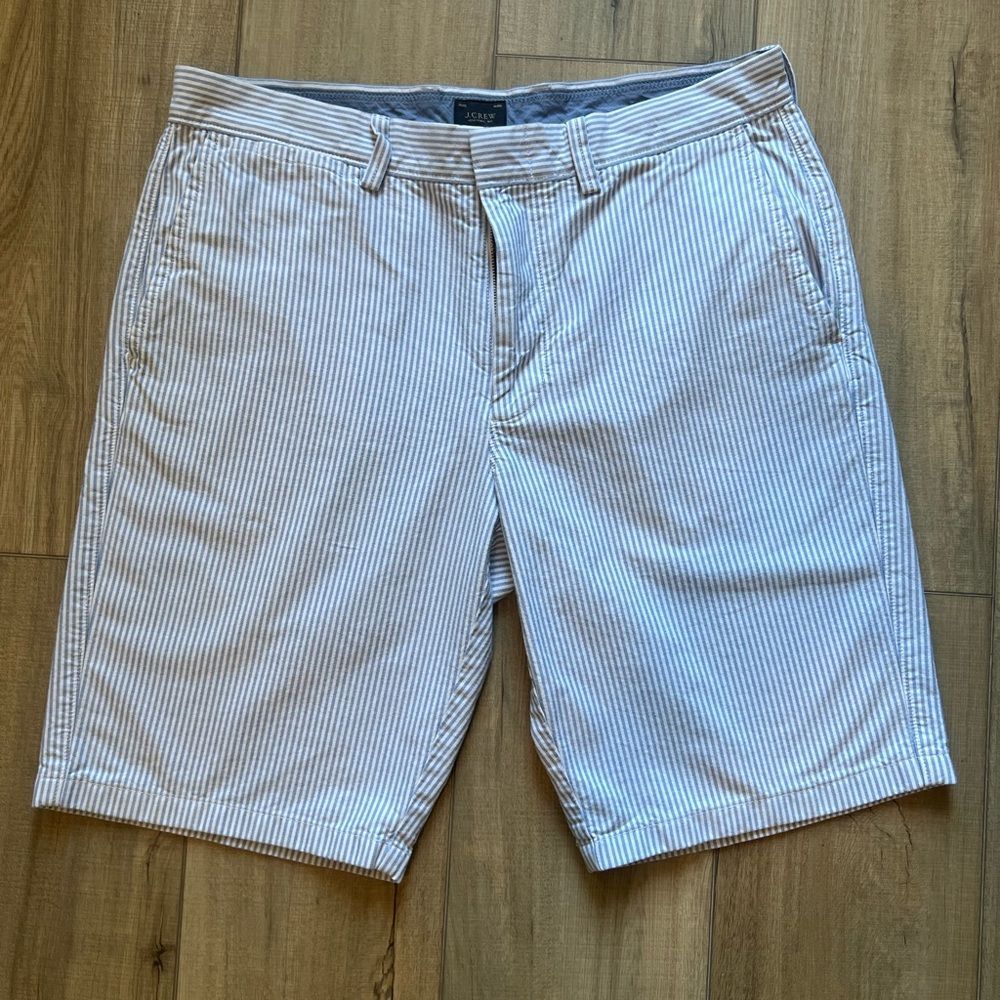 J. Crew shorts | Baby Blue Pinstripes | 33” waist 10.5” inseam